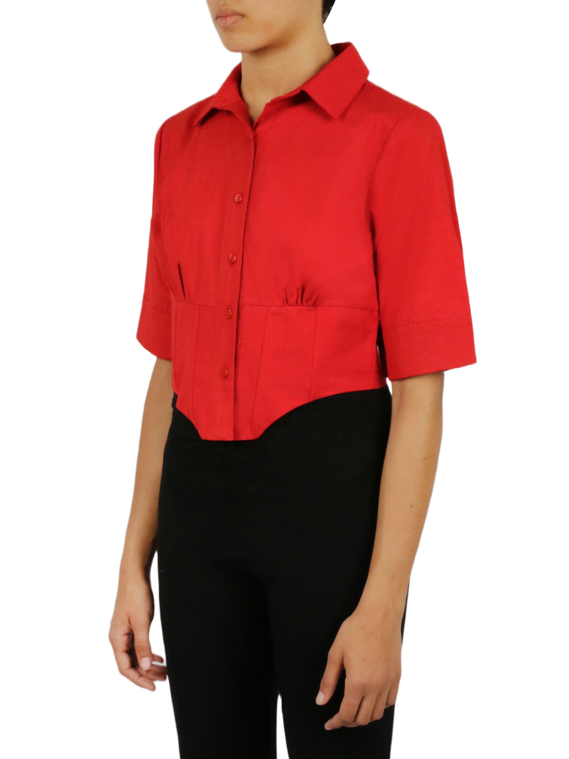 Cropped Corseted Shirt - Image 6