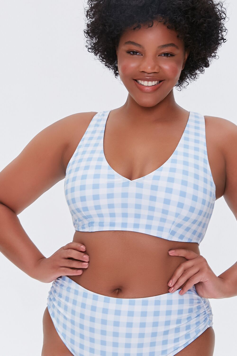Plus Size Gingham Bralette Bikini Top - Image 5