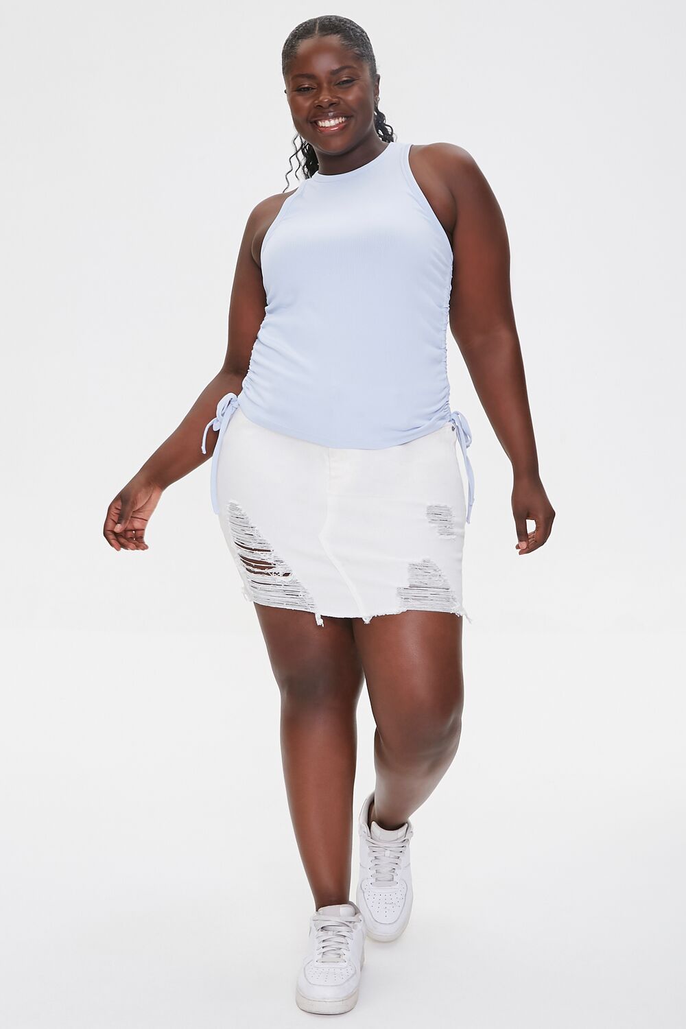Plus Size Ruched Drawstring Crop Top - Image 4
