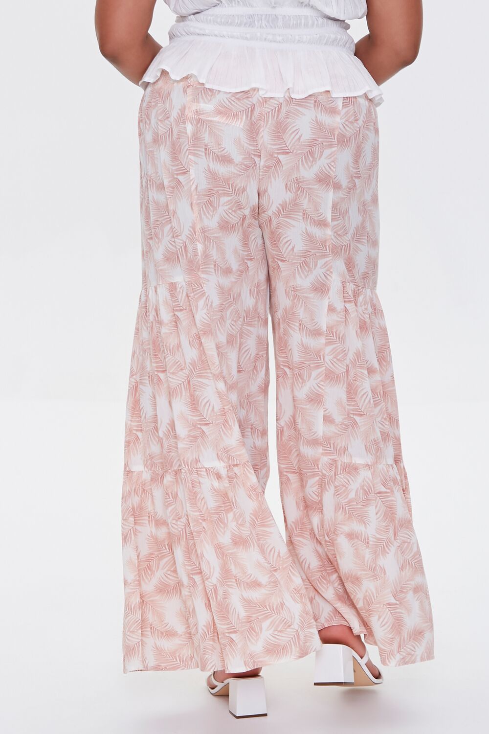 Plus Size Leaf Print Wide-Leg Pants - Image 4