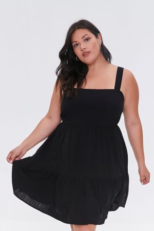 Plus Size Tiered Mini Dress