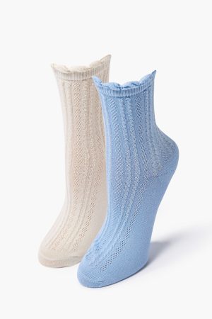 Scalloped Crew Sock Set