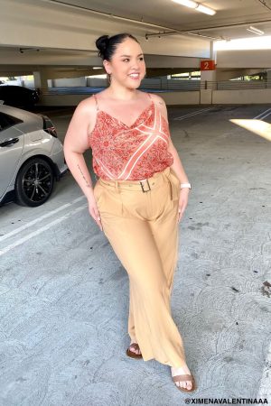 Plus Size Baroque Print Satin Cami