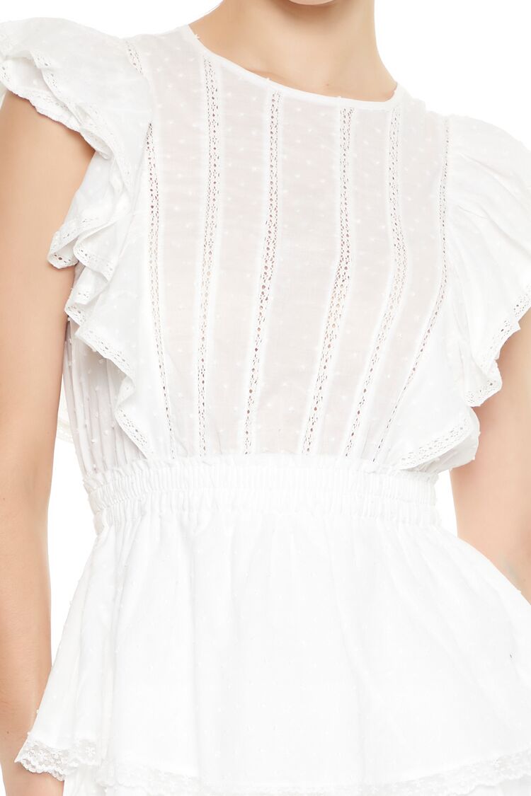 Clip Dot Lace Ruffled Mini Dress - Image 3