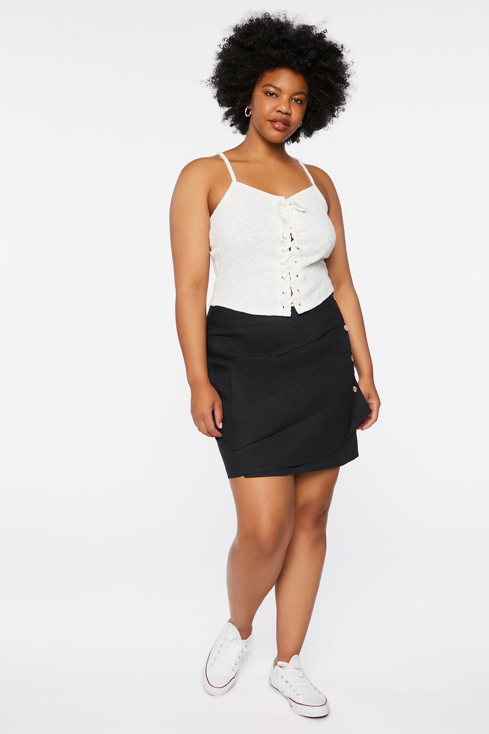 Plus Size Linen-Blend Mini Skirt - Image 5