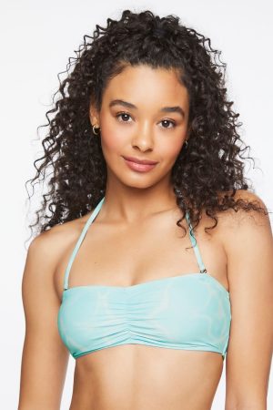 Water Print Bandeau Bikini Top
