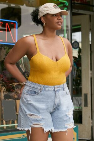 Plus Size Sweater-Knit Cropped Cami