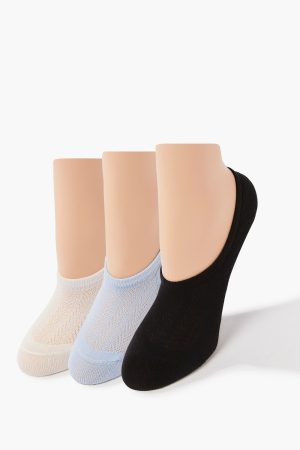 Pointelle Knit No-Show Socks - 3 pack