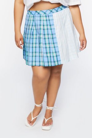 Plus Size Reworked Plaid Mini Skirt