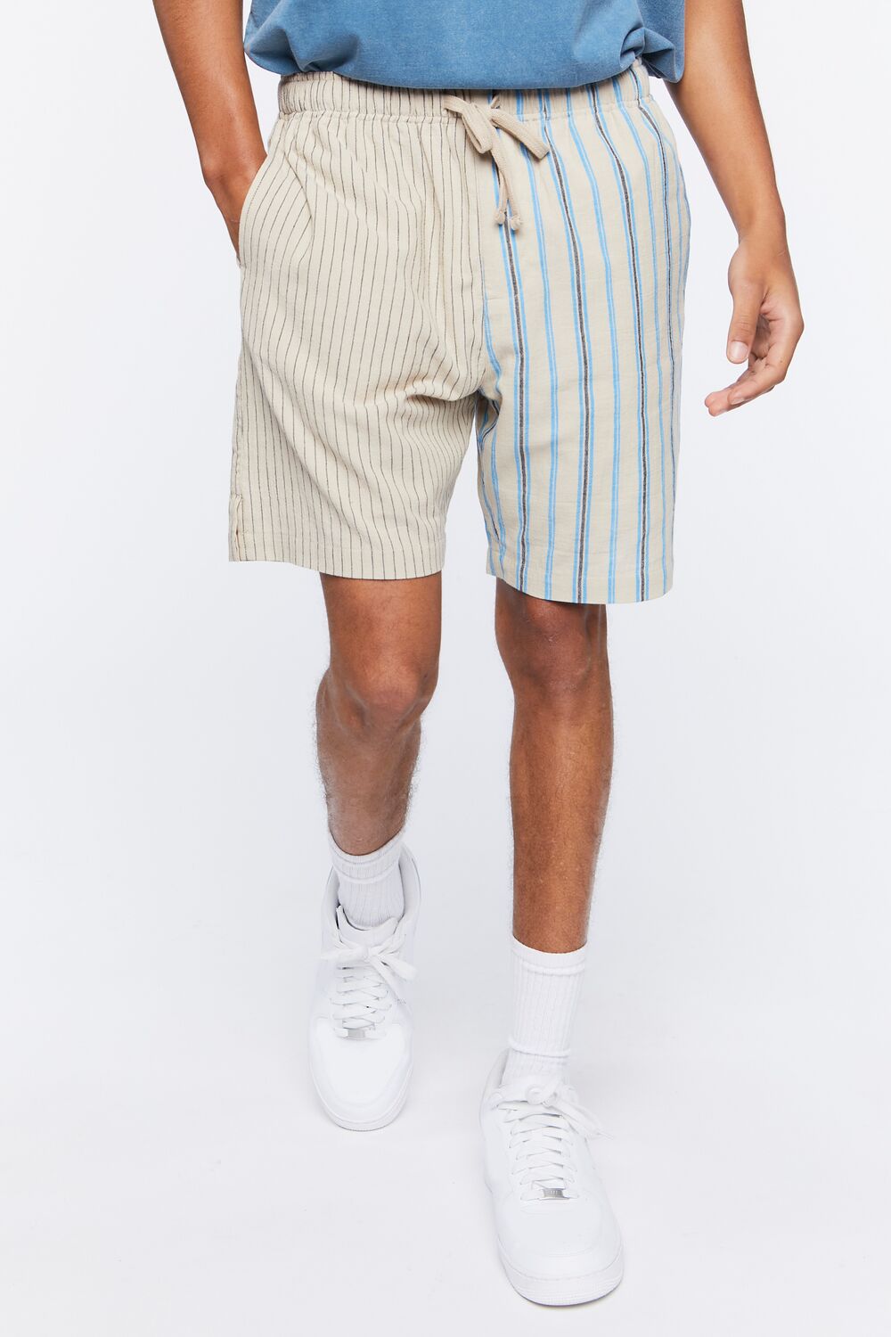 Reworked Striped Drawstring Shorts - Image 2