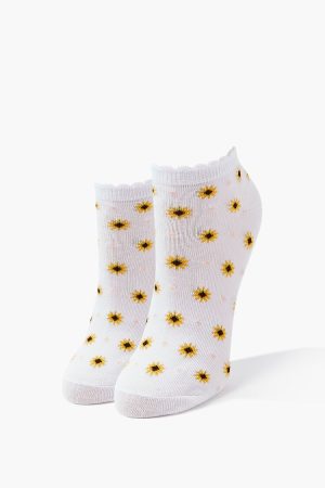 Floral Polka Dot Print Ankle Socks