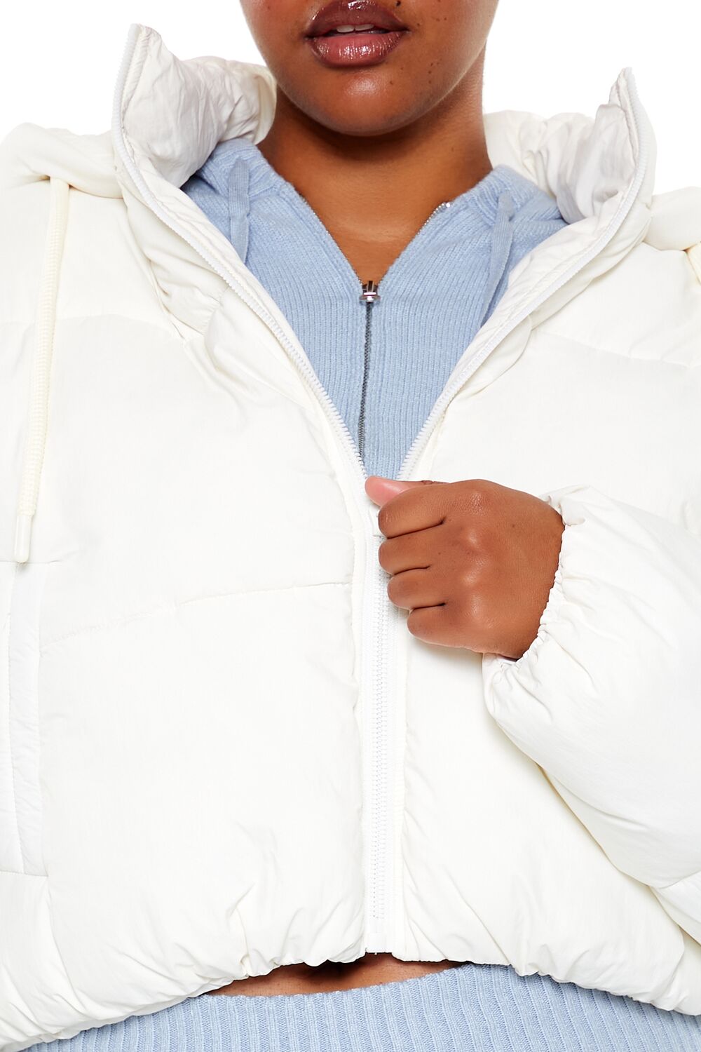Plus Size Hooded Puffer Jacket - Image 3