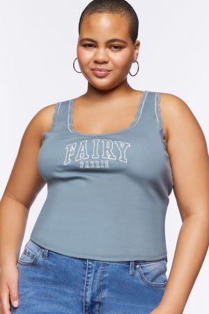 Plus Size Fairy Graphic Tank Top