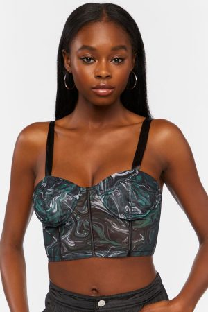 Marble Bustier Crop Top