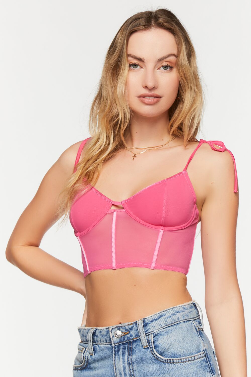 Mesh Tie-Strap Bustier - Image 16