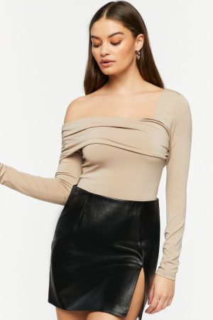 Asymmetrical Neckline Bodysuit