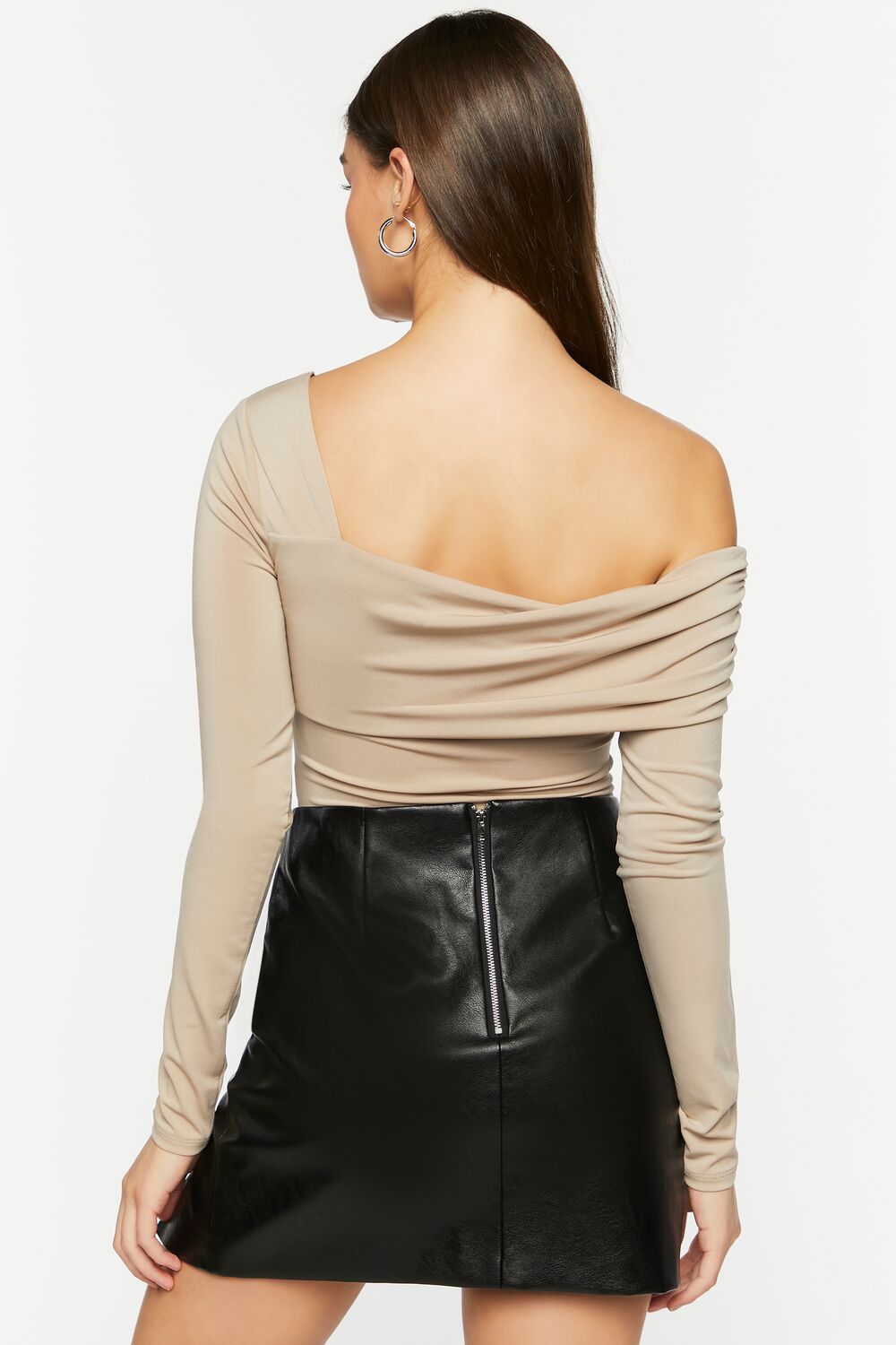 Asymmetrical Neckline Bodysuit - Image 3