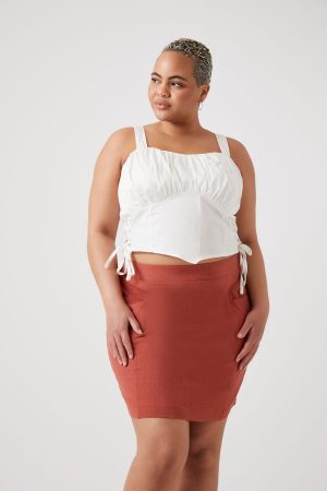 Plus Size Straight Mini Skirt