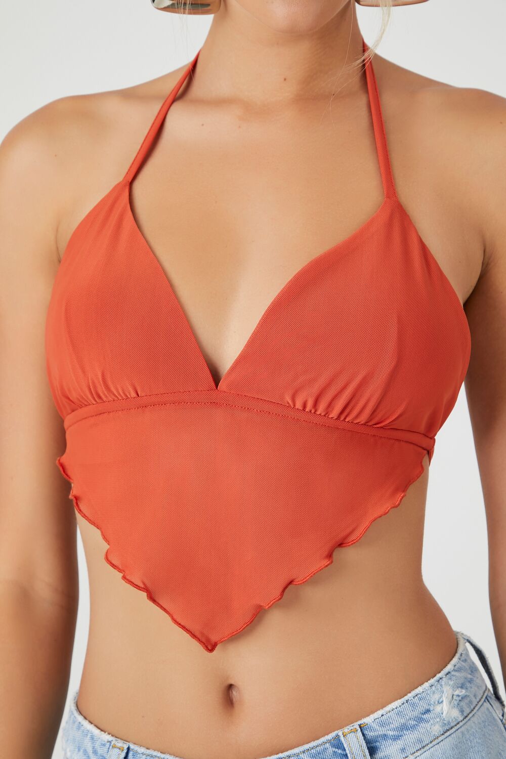 Mesh Open-Back Halter Top - Image 10