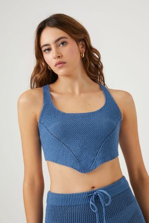 Sweater-Knit Crochet Tank Top