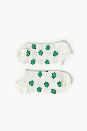 Frog Print Ankle Socks
