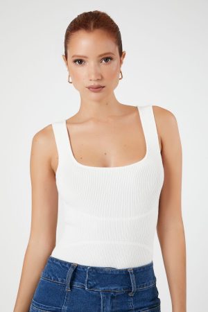 Sweater-Knit Tank Bodysuit