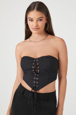 Lace-Up Bustier Tube Top