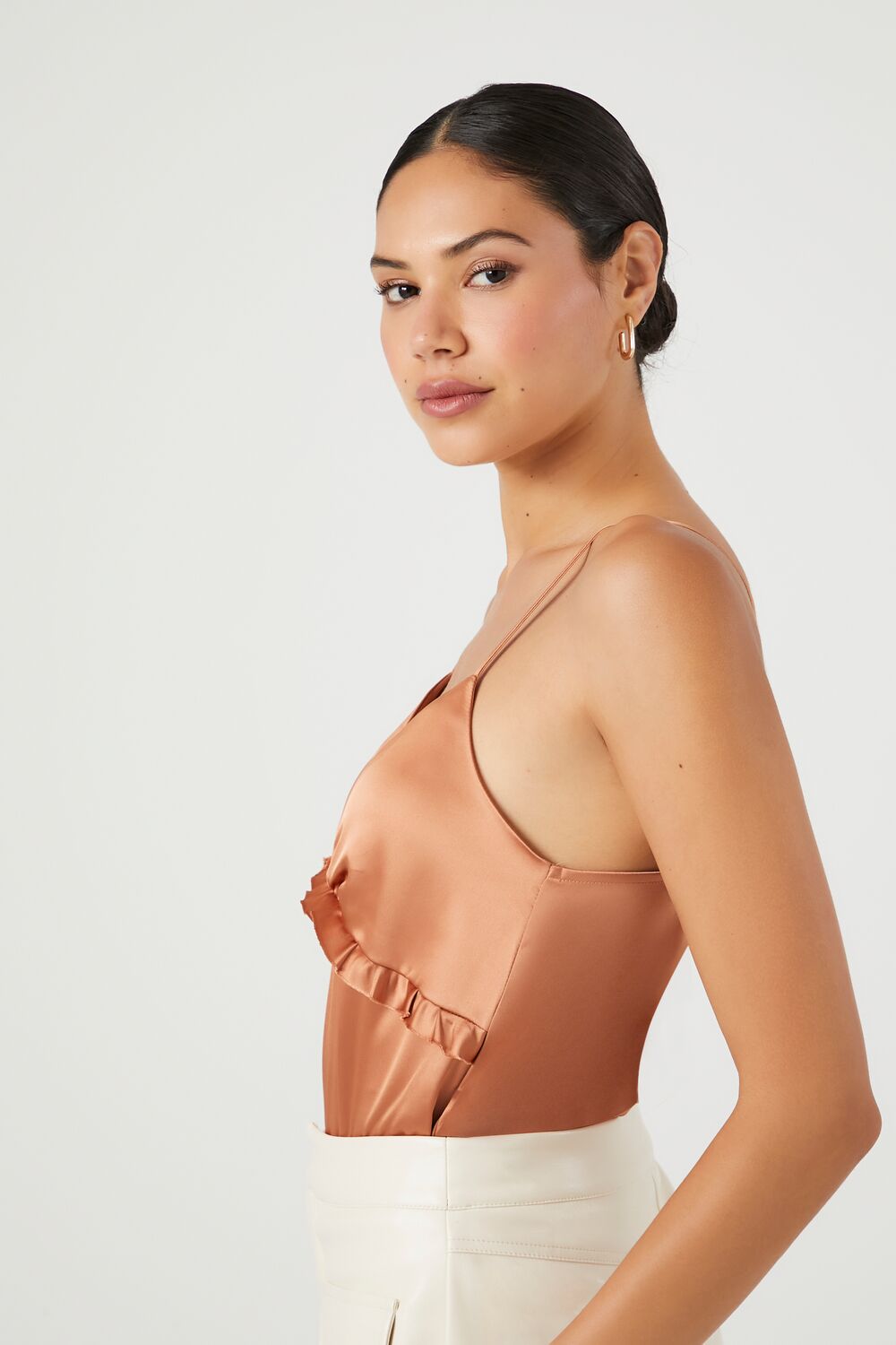 Satin Ruffle-Trim Bodysuit - Image 2