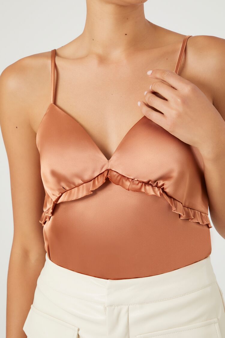 Satin Ruffle-Trim Bodysuit - Image 6