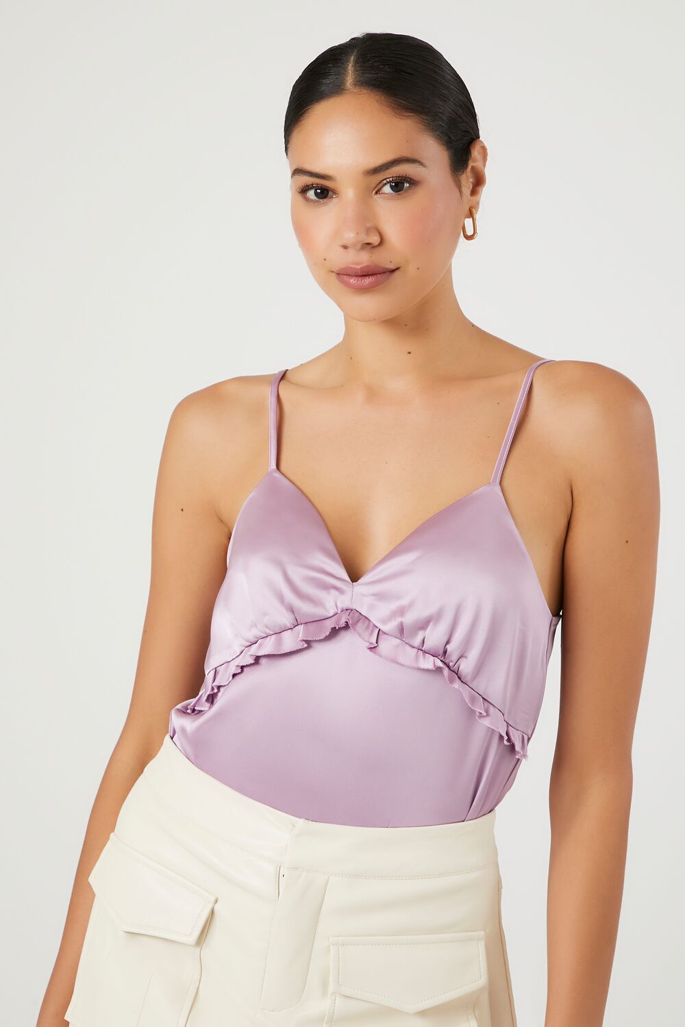 Satin Ruffle-Trim Bodysuit - Image 7