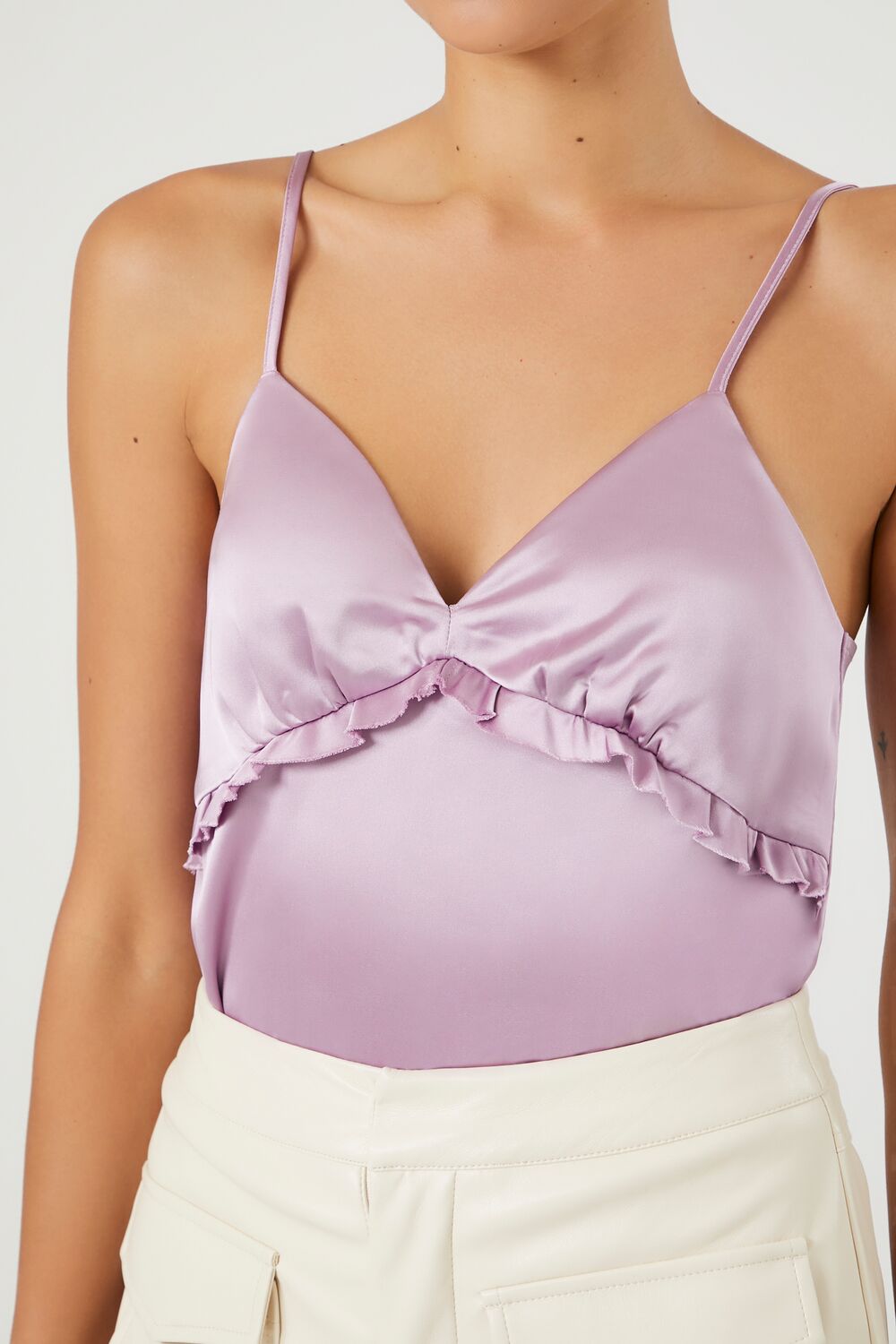 Satin Ruffle-Trim Bodysuit - Image 12