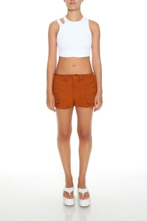 Twill Drawstring Cargo Shorts