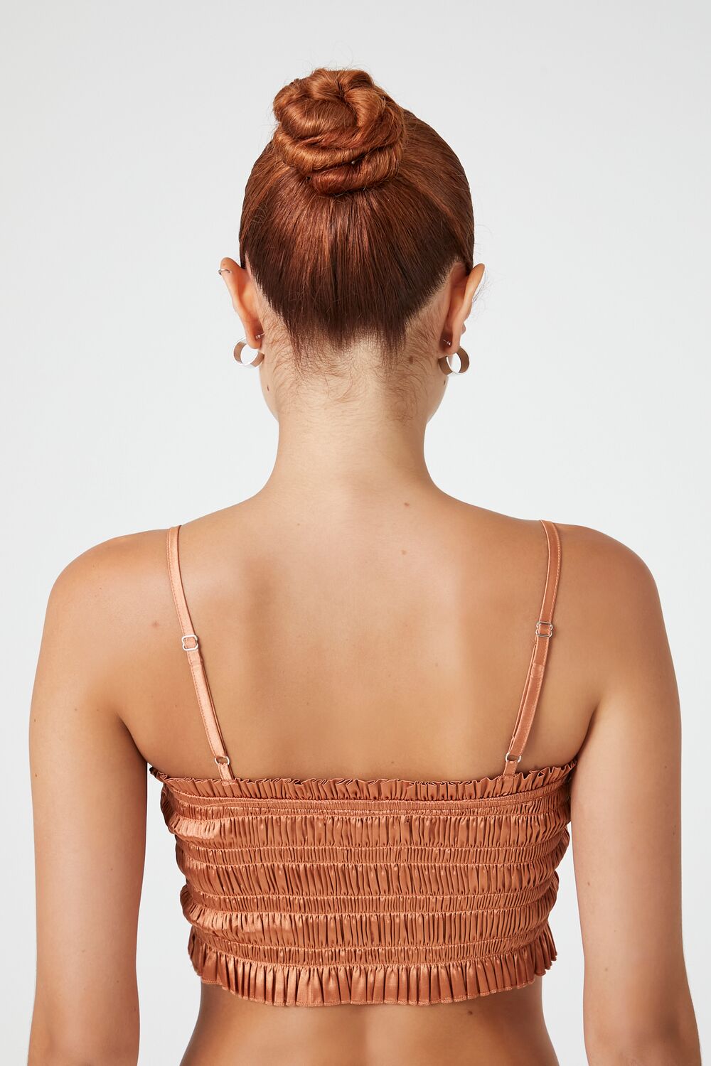 Smocked Satin Cropped Cami - Image 8