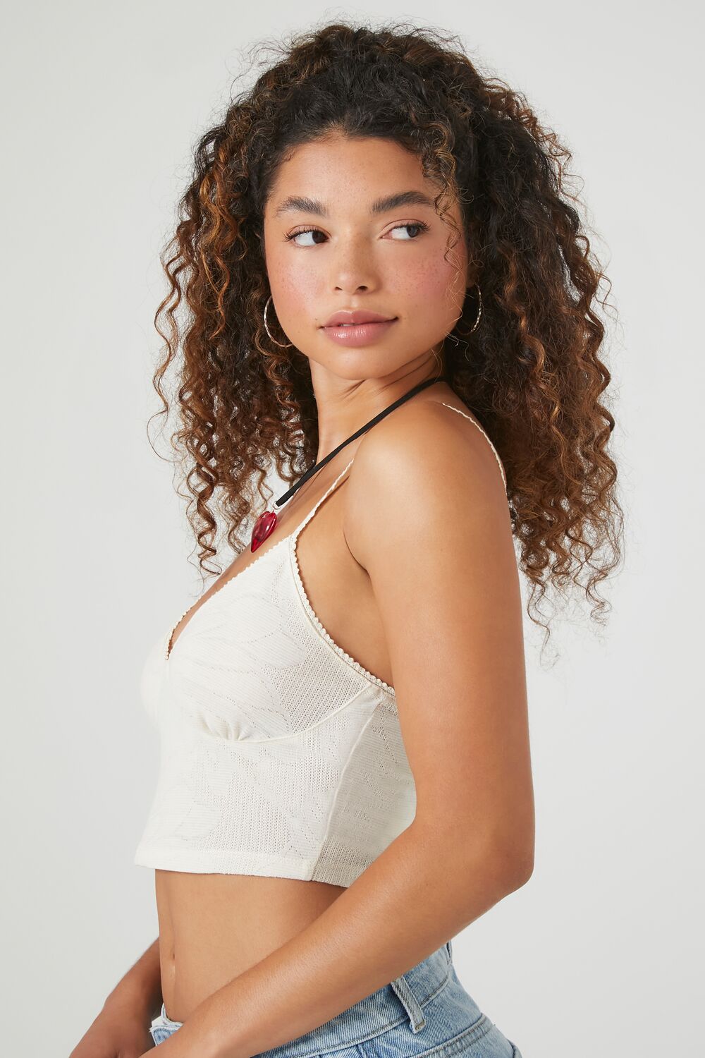 Cropped Rib-Knit Cami - Image 2