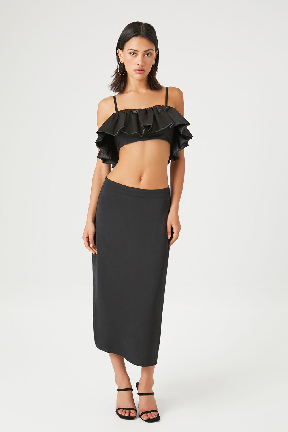 Satin Ruffle Cropped Cami - Image 4