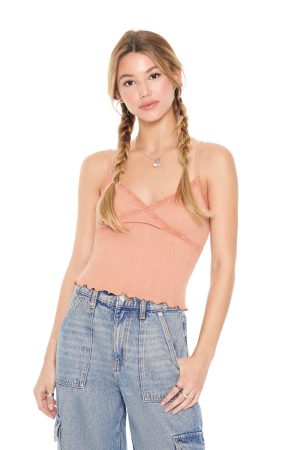 Lace-Trim V-Neck Cami