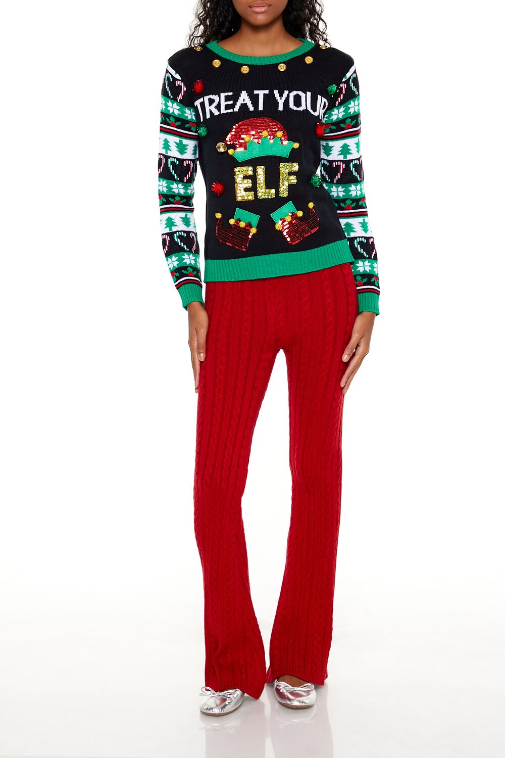 Treat Your Elf Christmas Sweater - Image 2