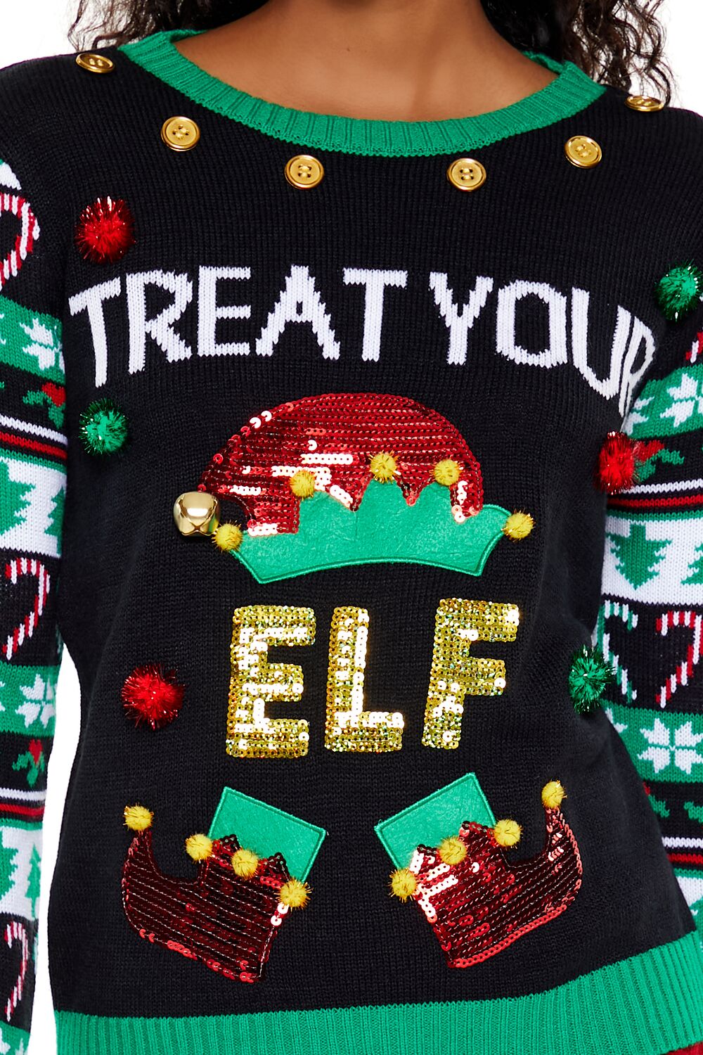 Treat Your Elf Christmas Sweater - Image 3