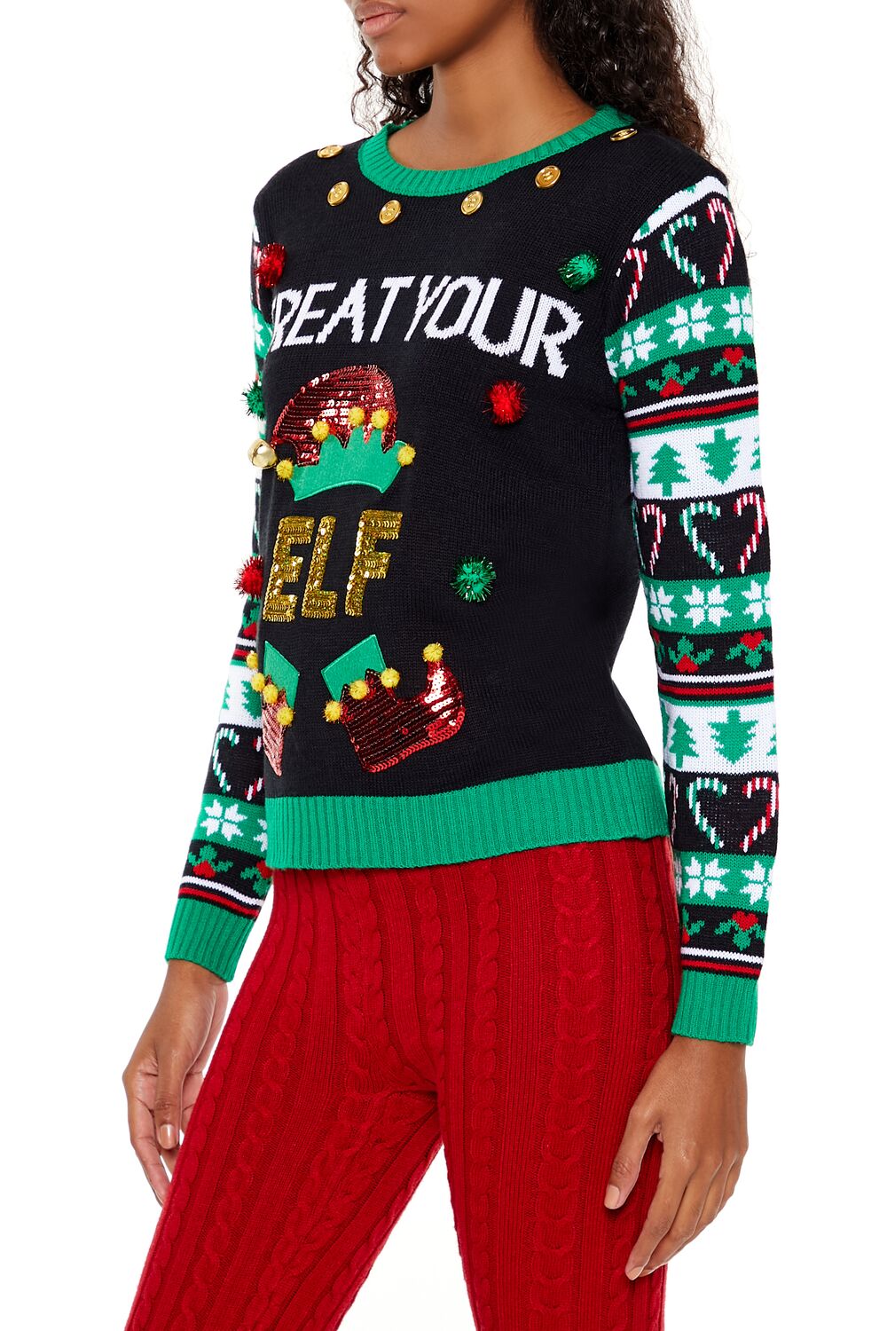 Treat Your Elf Christmas Sweater - Image 4