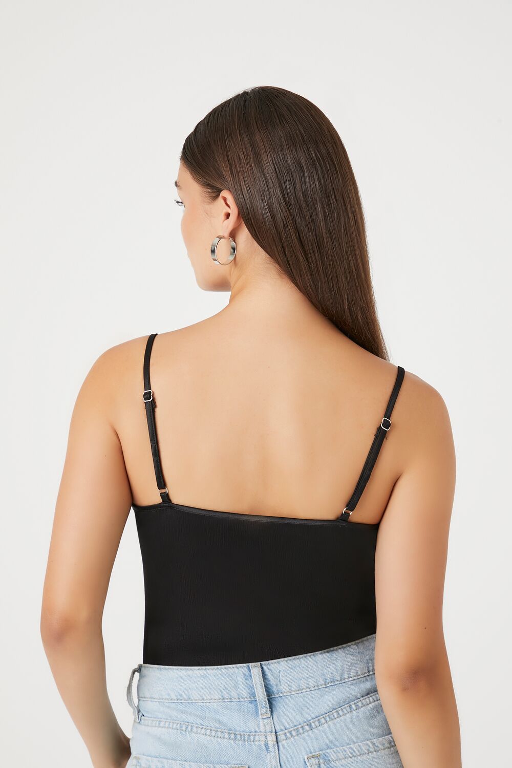 Satin Lace-Trim Bodysuit - Image 3