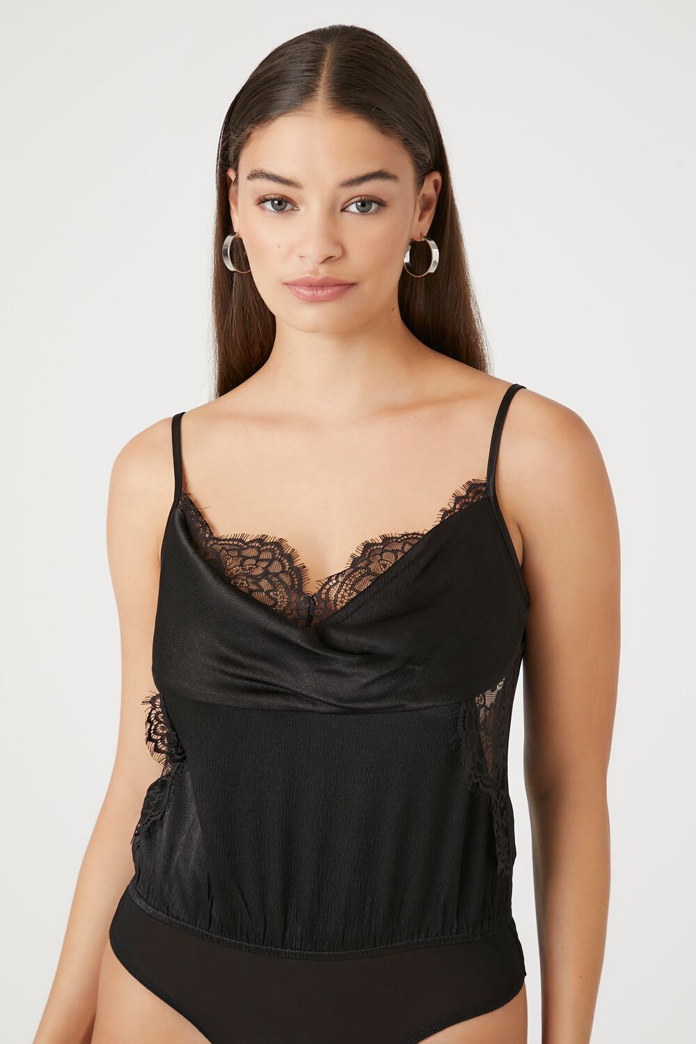 Satin Lace-Trim Bodysuit - Image 5