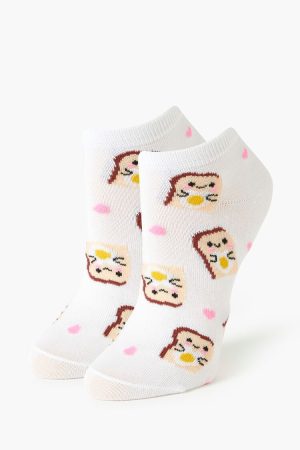 Egg Toast Print Ankle Socks