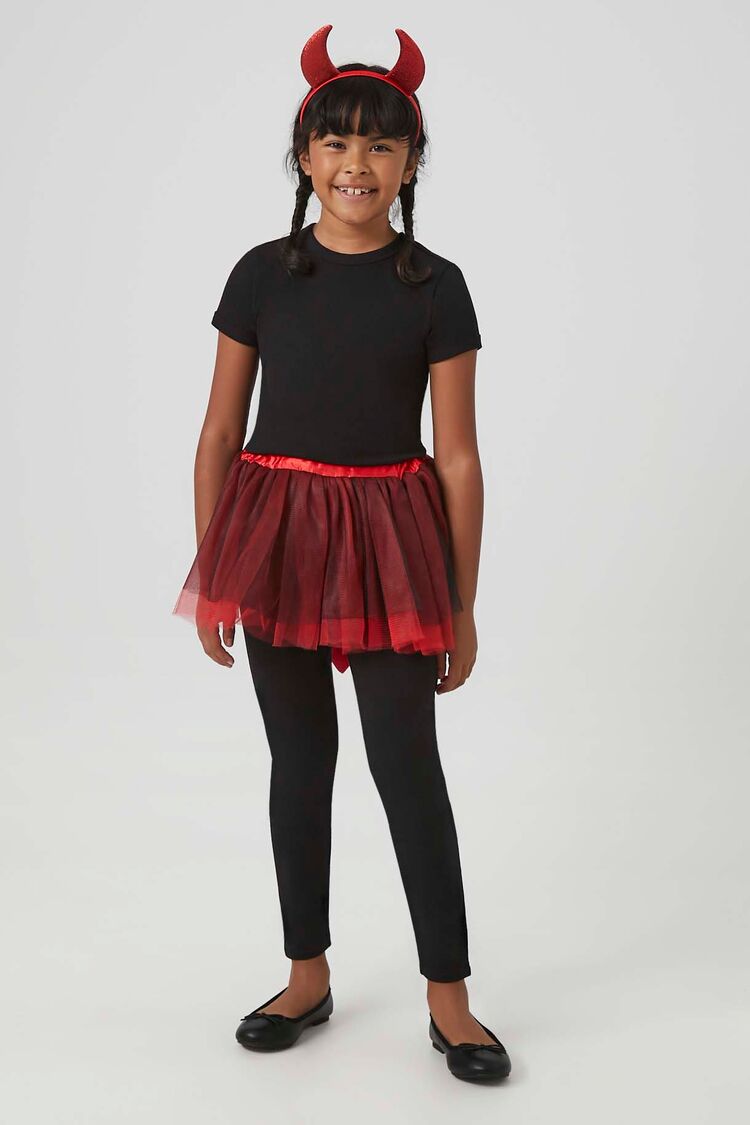 Girls Devil Skirt & Horns Costume Set (Kids) - Image 4