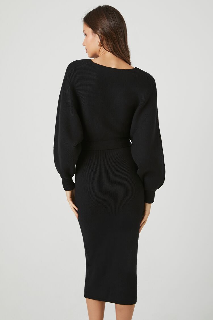 Sweater Midi Wrap Dress - Image 4