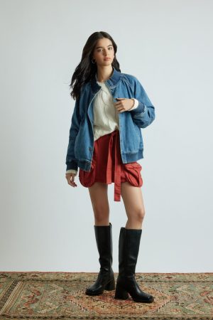 Twill Utility Cargo Mini Skirt