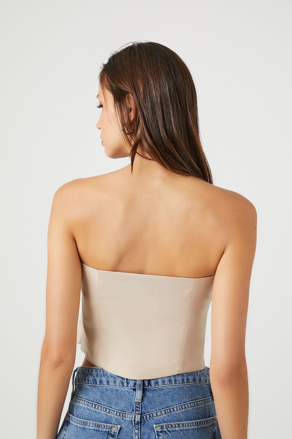 Strapless Foldover Crop Top - Image 3