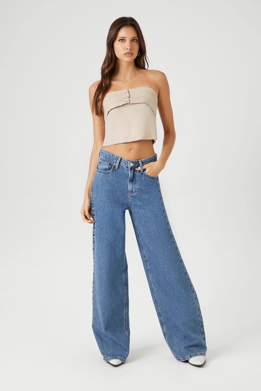 Strapless Foldover Crop Top - Image 4