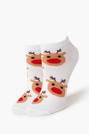 Reindeer Print Ankle Socks
