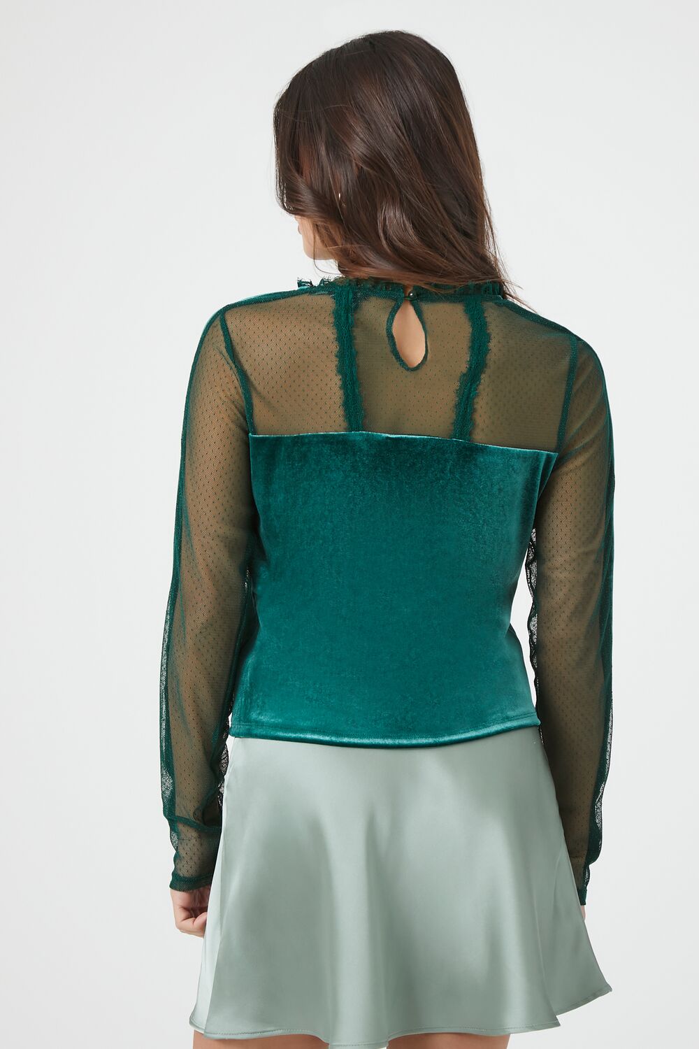 Sheer Lace Velvet Top - Image 8