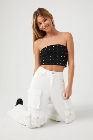 Rhinestone Cropped Tube Top